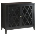 Acme Ceara Storage Wooden Console Table with 2 Glass Doors in Black