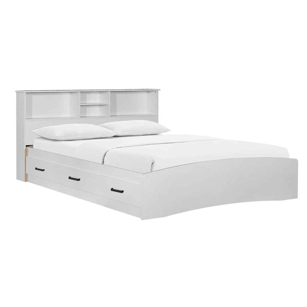 Better Home Products California Wooden Full Captains Bed in White