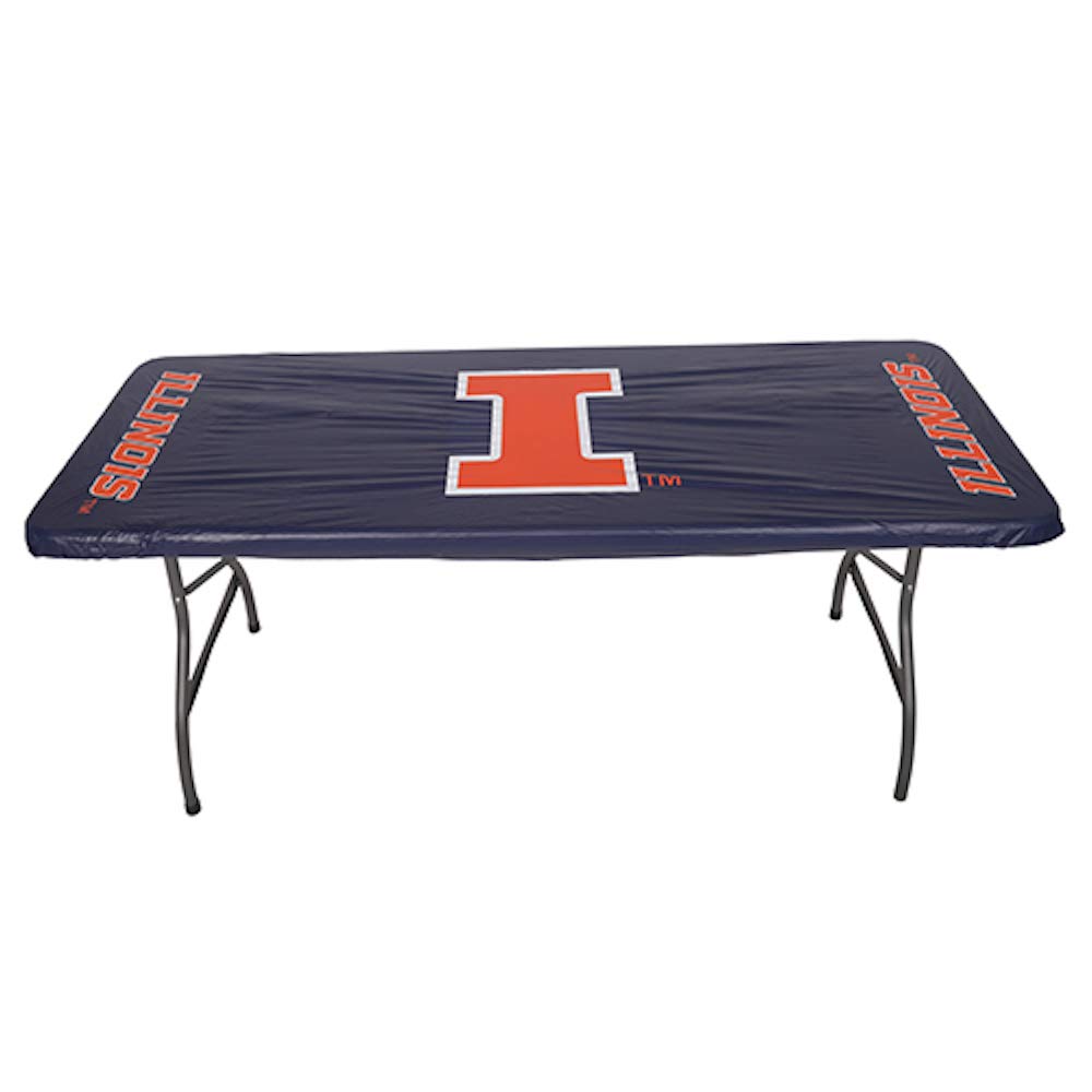 Collegiate Kwik-Covers Rectangle Plastic Table Covers, Bundle Of 2 (University Of Illinois, 6')