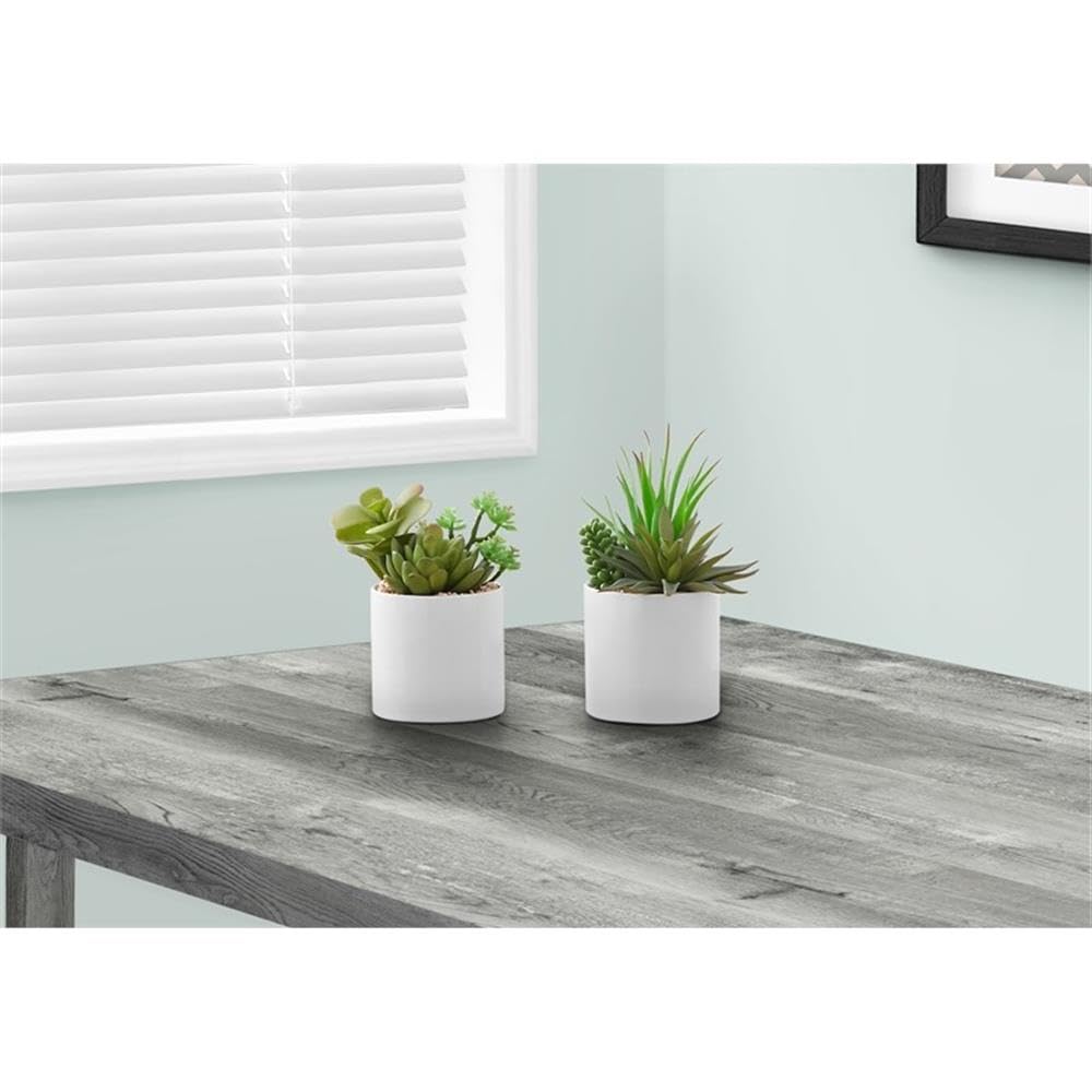 Monarch Specialties I 9588 Artificial Plant, 7' Tall, Succulent, Indoor, Faux, Fake, Table, Greenery, Potted, Set of 2, Decorative, Green Plants