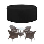Easy-Going 600D Heavy Duty Round Patio Furniture Cover, Outdoor Table And Chair Set Cover, Waterproof Outdoor Sectional Furniture Set Cover (62' Diax 28' H, Black)