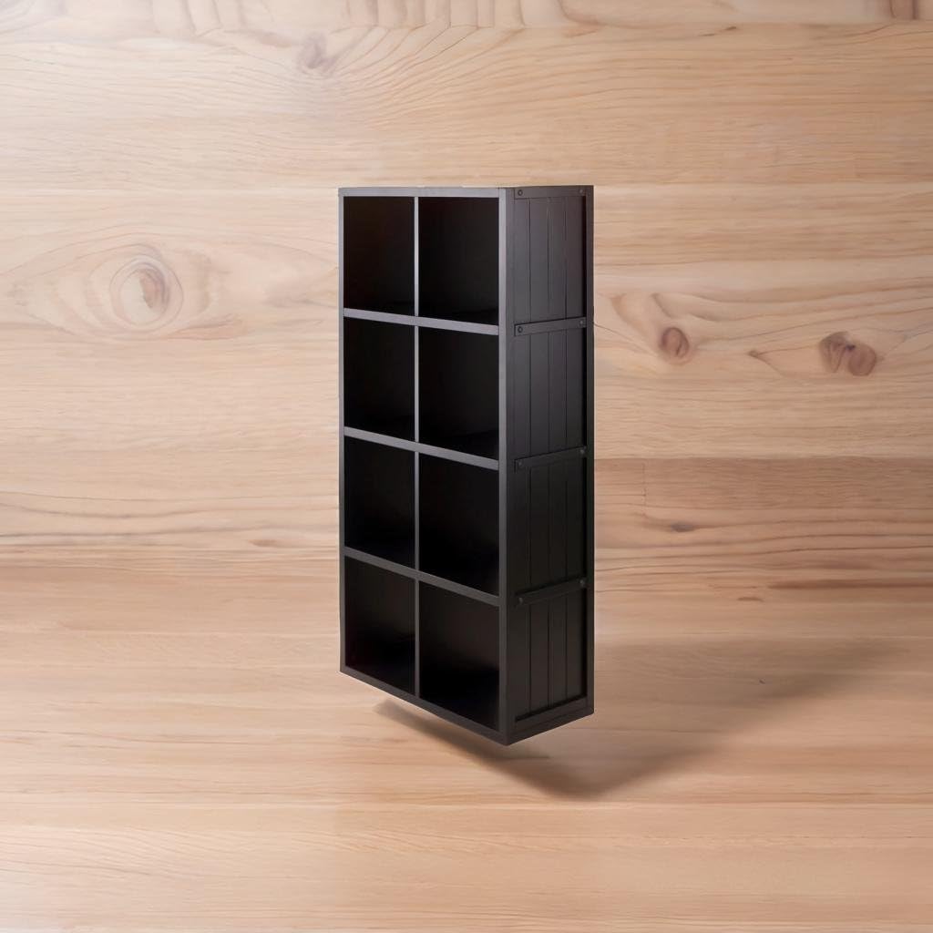 Ergode Timothy Collection | 2x2 Wooden Shelving Unit - Black | 25.6" W x 11.8" D x 27" H | Ample Storage for Pictures, Books, and More (20053-VV)