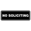Standard No Soliciting Door/Wall Sign - Black - Small