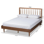 Baxton Studio Sora Mid-Century Modern Ash Walnut Finished Wood Full Size Platform Bed