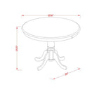 East West Furniture ANNO5-OAK-C 5 Piece Dining Table Set for 4 Includes a Round Kitchen Table with Pedestal and 4 Linen Fabric Dining Room Chairs, 36x36 Inch, Oak