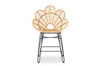 Baxton Studio Garan Natural Brown Rattan and Black Metal Counter Stool