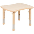 Flash Furniture Wren 21.875W x 26.625L Rectangular Natural Plastic Height Adjustable Activity Table