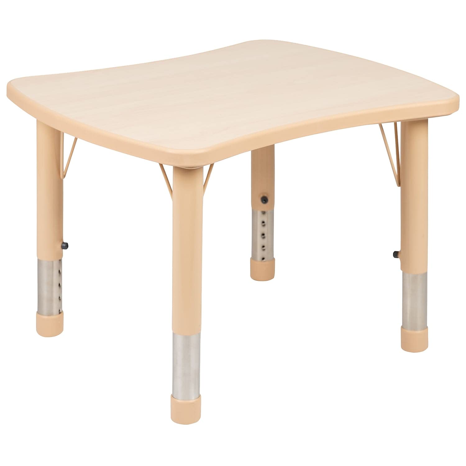 Flash Furniture Wren 21.875W x 26.625L Rectangular Natural Plastic Height Adjustable Activity Table