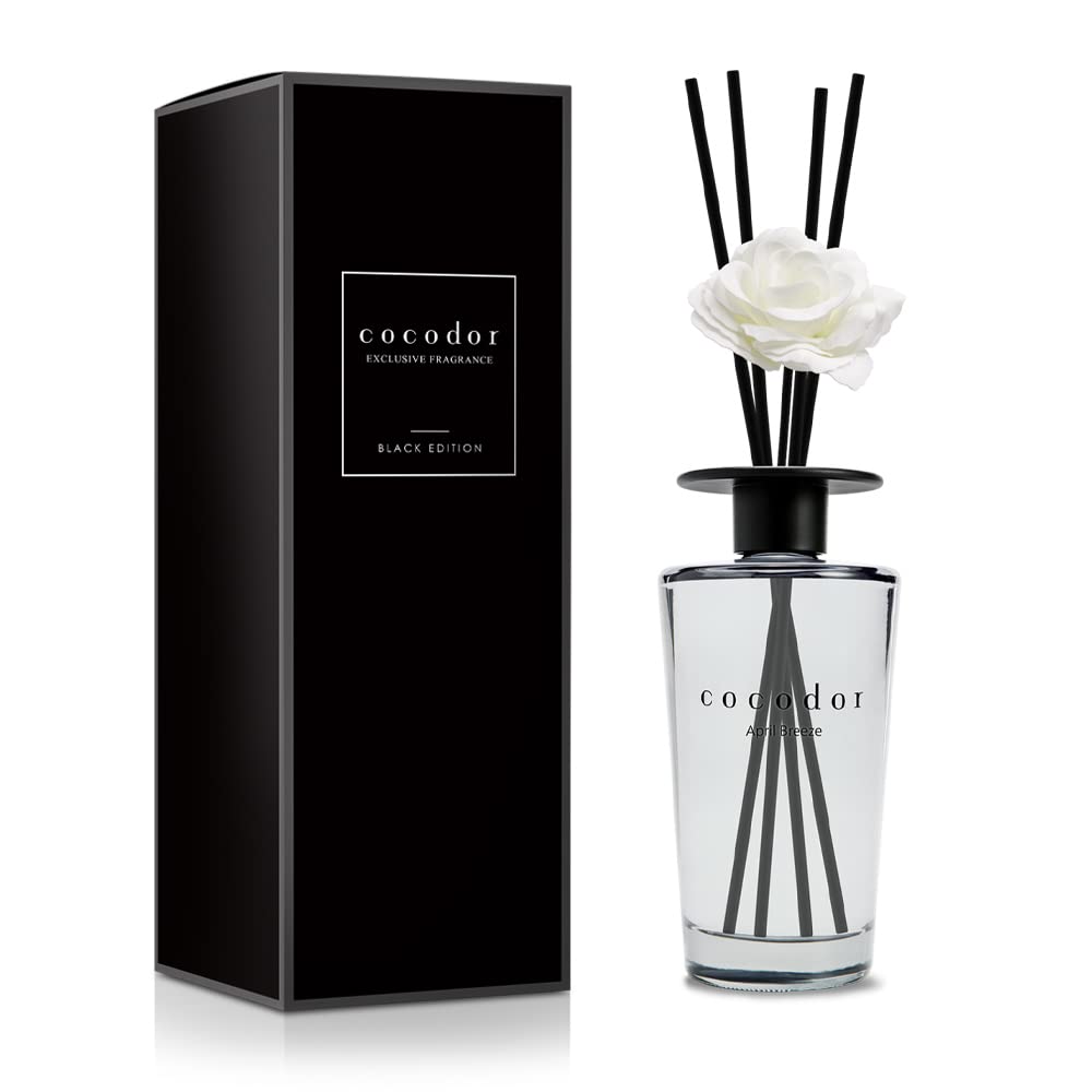 COCODOR White Flower Reed Diffuser / April Breeze / 1 Pack / Home & Office Decor Aromatherapy Diffuser Oil Gift Set / Large Size