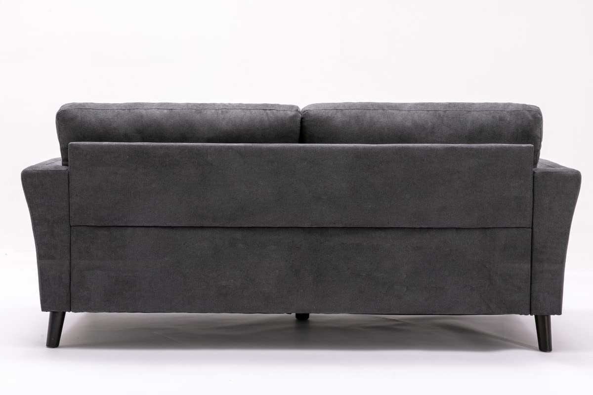 Lilola Home Damian Gray Velvet Fabric Sofa