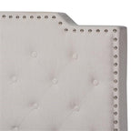 Baxton Studio Marion Modern Transitional Beige Fabric Upholstered Button Tufted Full Size Panel Bed
