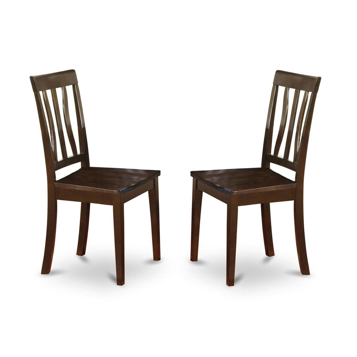 East West Furniture BOAN3-CAP-W 3 Piece Kitchen Table Set for Small Spaces Contains a Round Dining Room Table and 2 Solid Wood Seat Chairs, 42x42 Inch, Cappuccino