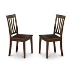 East West Furniture ANTI3-CAP-W 3 Piece Dining Set Contains a Round Kitchen Table with Pedestal and 2 Dining Chairs, 36x36 Inch, Cappuccino
