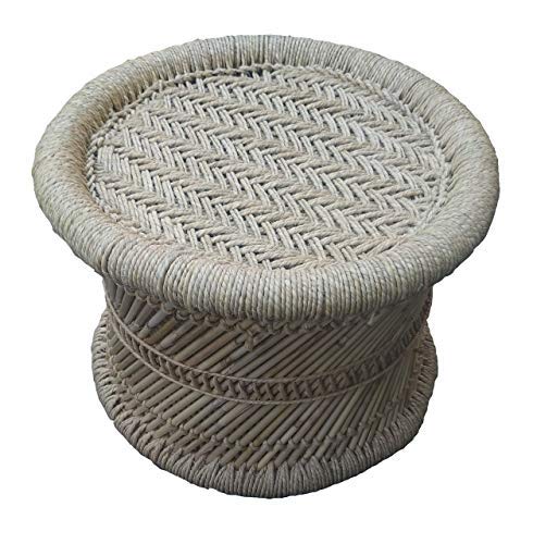 Ksm Anupam Enterprises EcoFriendly Handicraft Cane Bar Bamboo Chair/Stool/Muddha/Mudda For Outdoor/Indoor/Furnishing/Color: Mul
