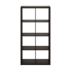 Furinno Cubicle Open Back Decorative Cube Storage Organizer, 8-Cube, Dark Oak