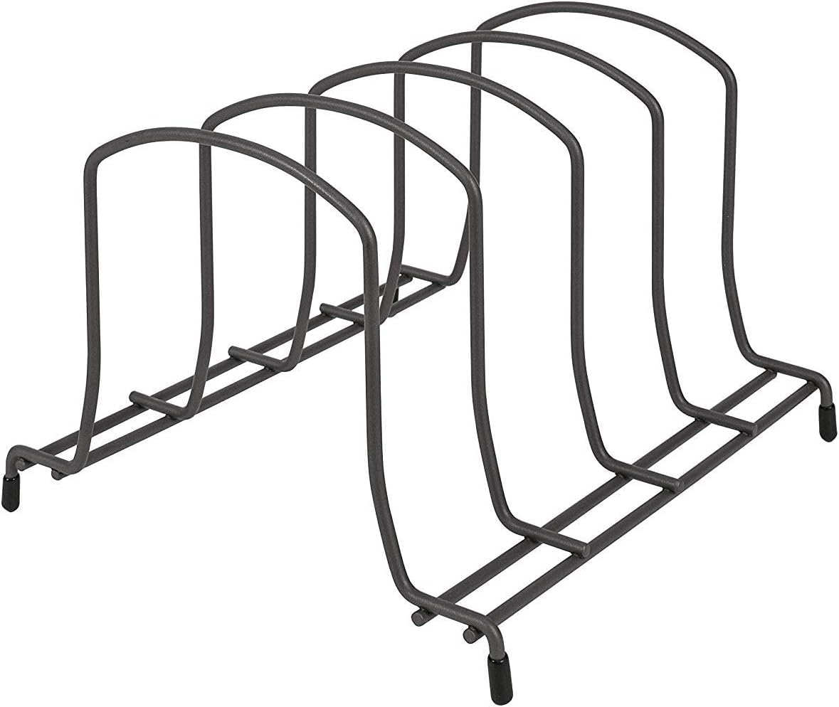 Spectrum Baking Sheet Organizer, Medium Industrial Gray Wire Rack for Kitchen Cabinet Holds Cookie Sheets, Baking Pans, Cutting 