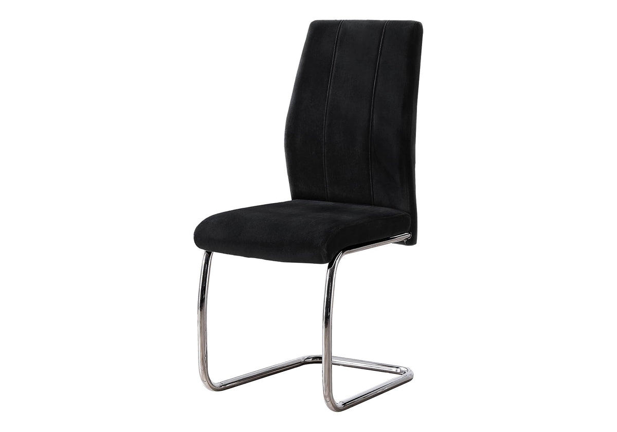 Monarch Specialties Chair2Pcs / 39 Inch  H/Black Velvet/Chrome Dining Chair