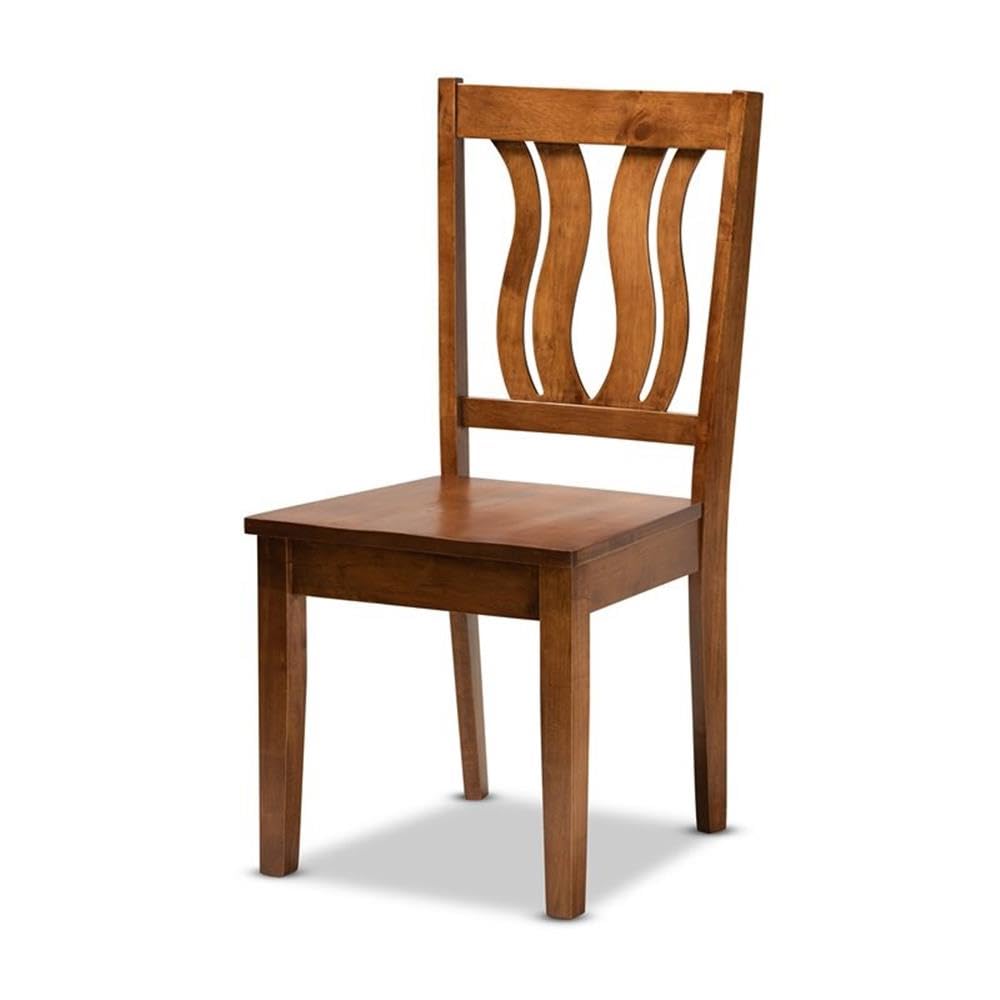 Baxton Studio Elodia Modern and Contemporary Transitional Walnut Brown Finished Wood 5-Piece Dining Set