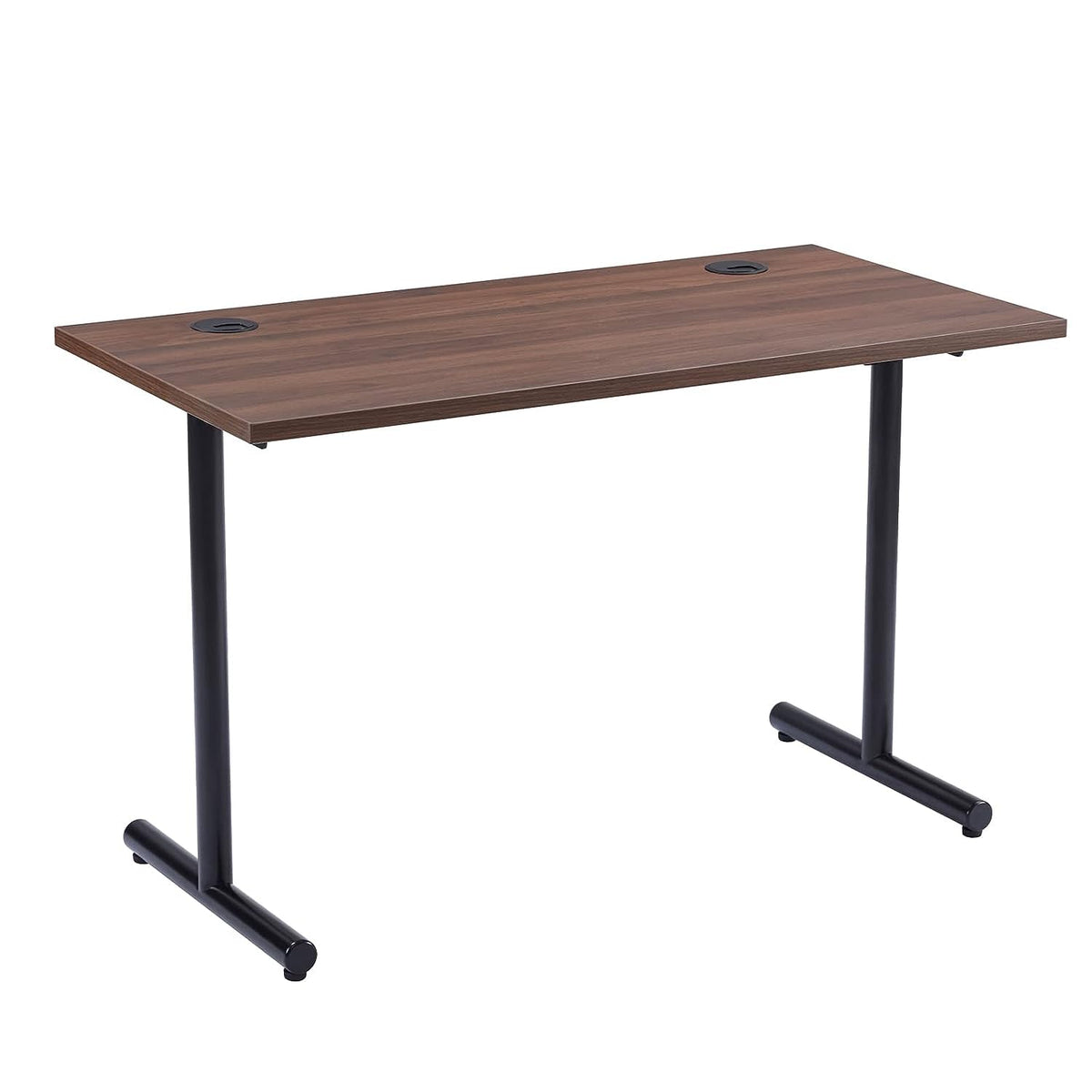 Gk International Solid Wood Finish Computer Desk Study Writing Table For Home Office, Modern Simple Style Pc Desk, Black Metal F