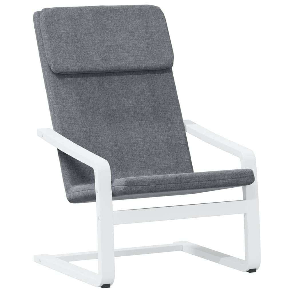 vidaXL Relaxing Chair in Dark Gray Fabric - Comfortable Seating with Thick Padding, Solid Birch Wood Frame and Breathable Fabric, Fit for Various Areas, Compliant with California Proposition 65.