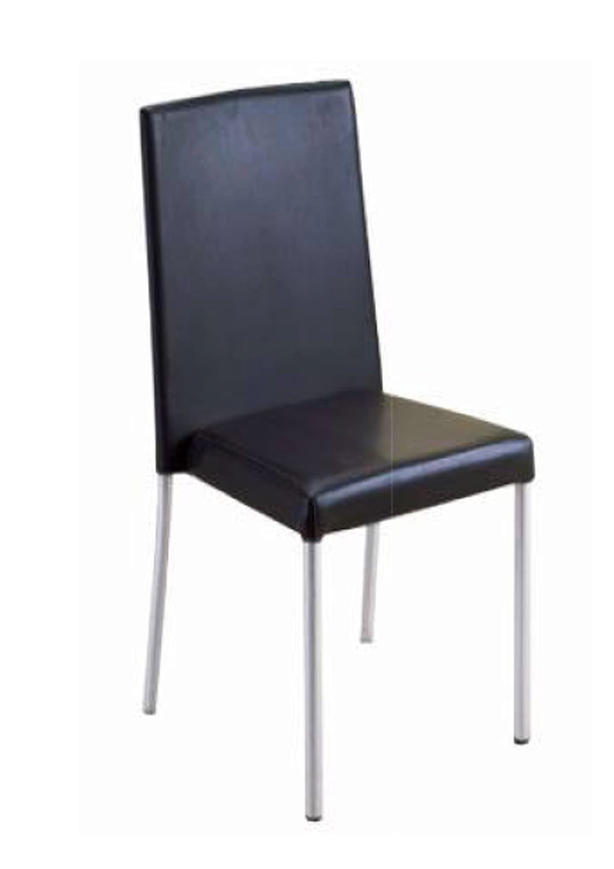 S. K. Modern Art Stainless Steel Dining Chair With Rexine Cushion (Black, Design 6)