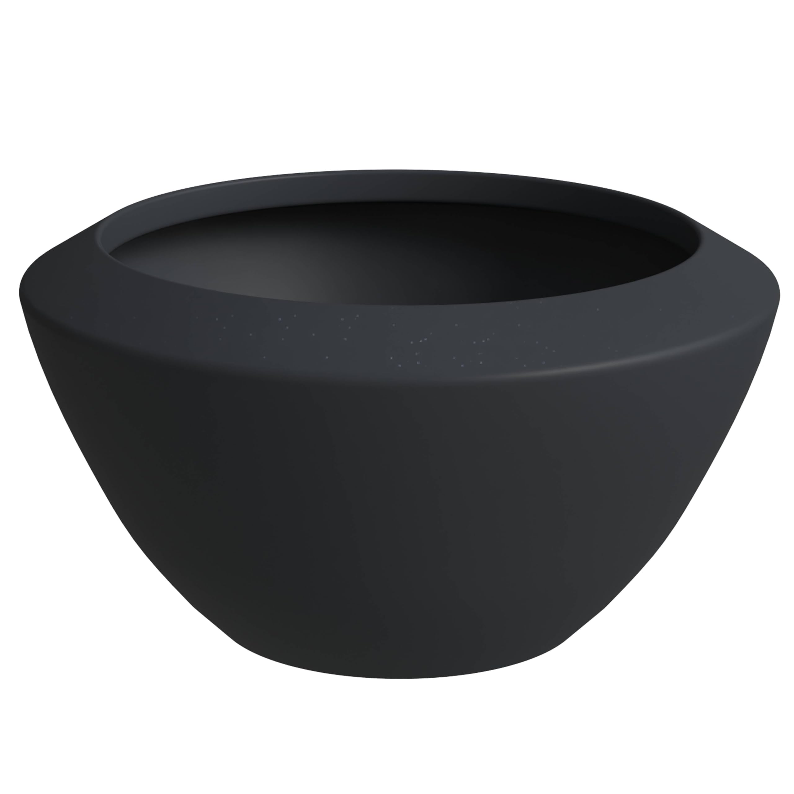 Vessel Series Poly Stone Planter in Black 22 Dia 15 high