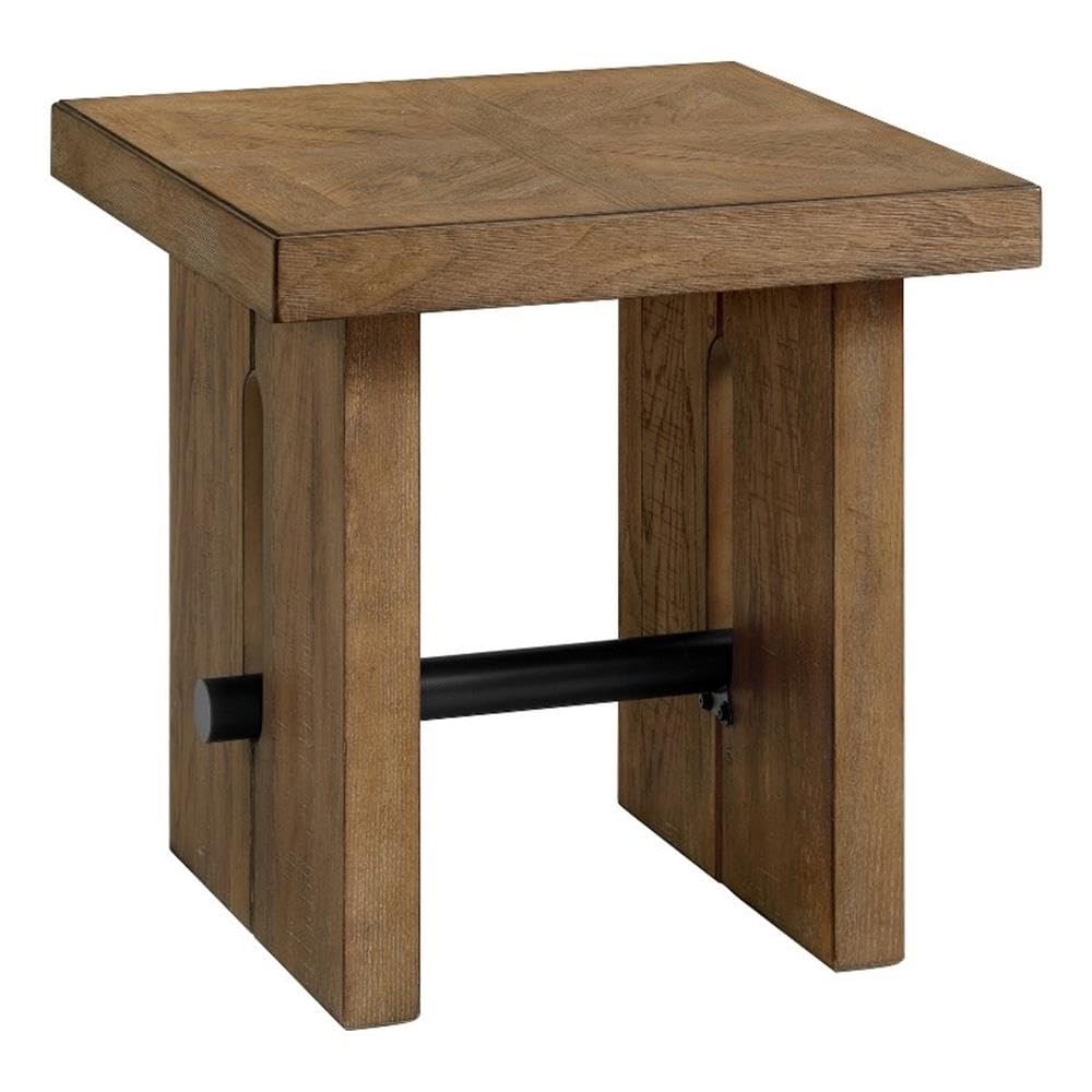 Intercon Landmark 24" Wide End Table with 2 Legs, Weathered Oak Furniture