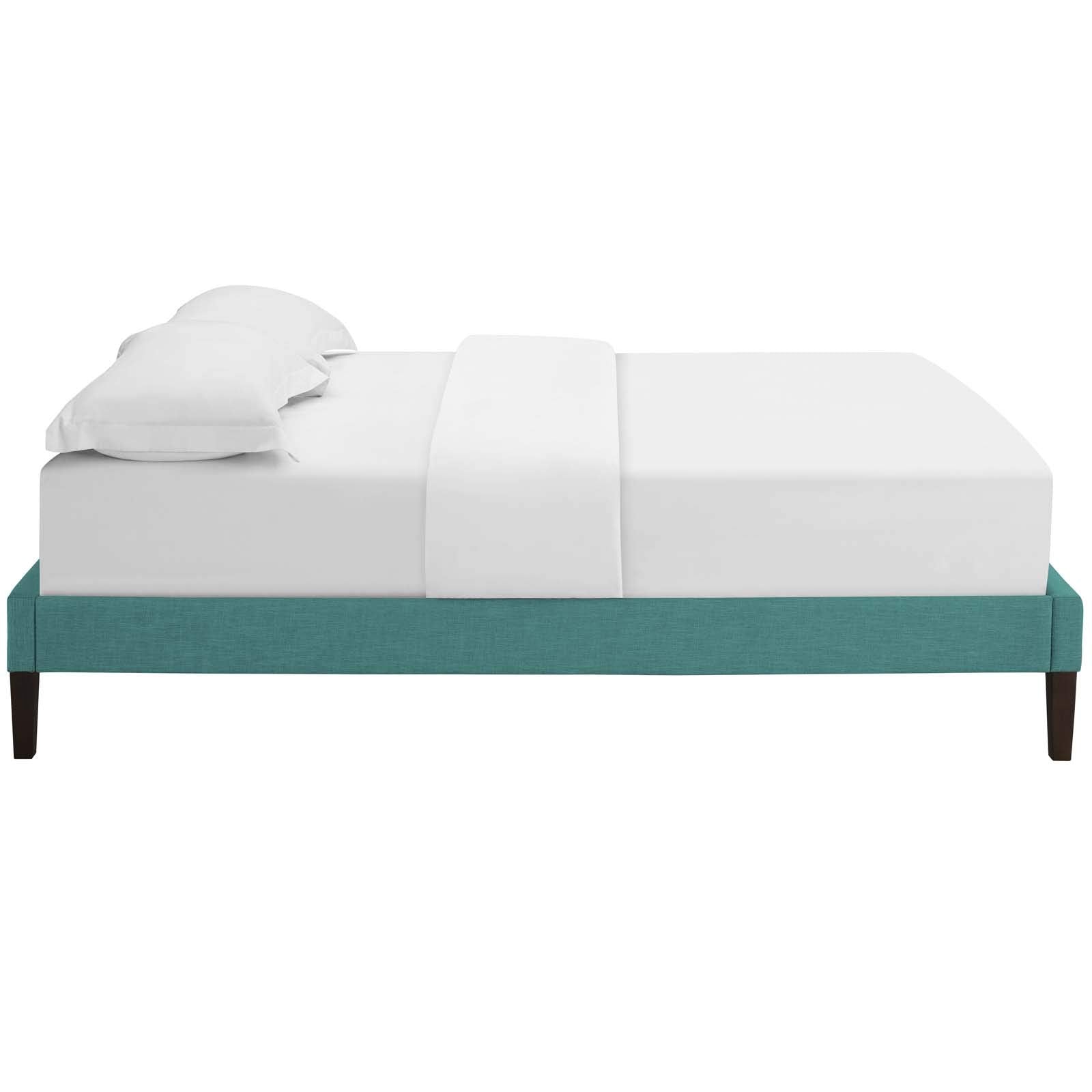 Modway Tessie Upholstered Full Platform Bed Frame With Wood Slat Support In Teal