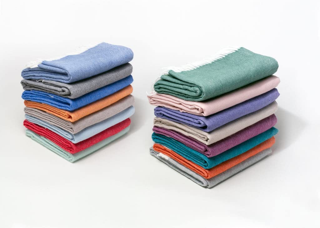 HomeRoots Bottle Green Pastel Green Soft Acrylic Herringbone Throw Blanket