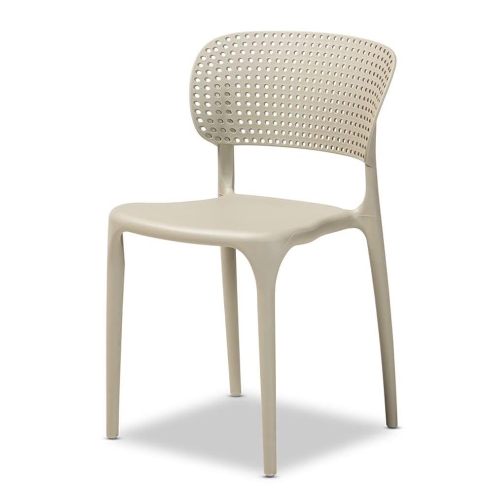 Baxton Studio Rae Modern And Contemporary Beige Finished Polypropylene Plastic 4Piece Stackable Dining Chair Set