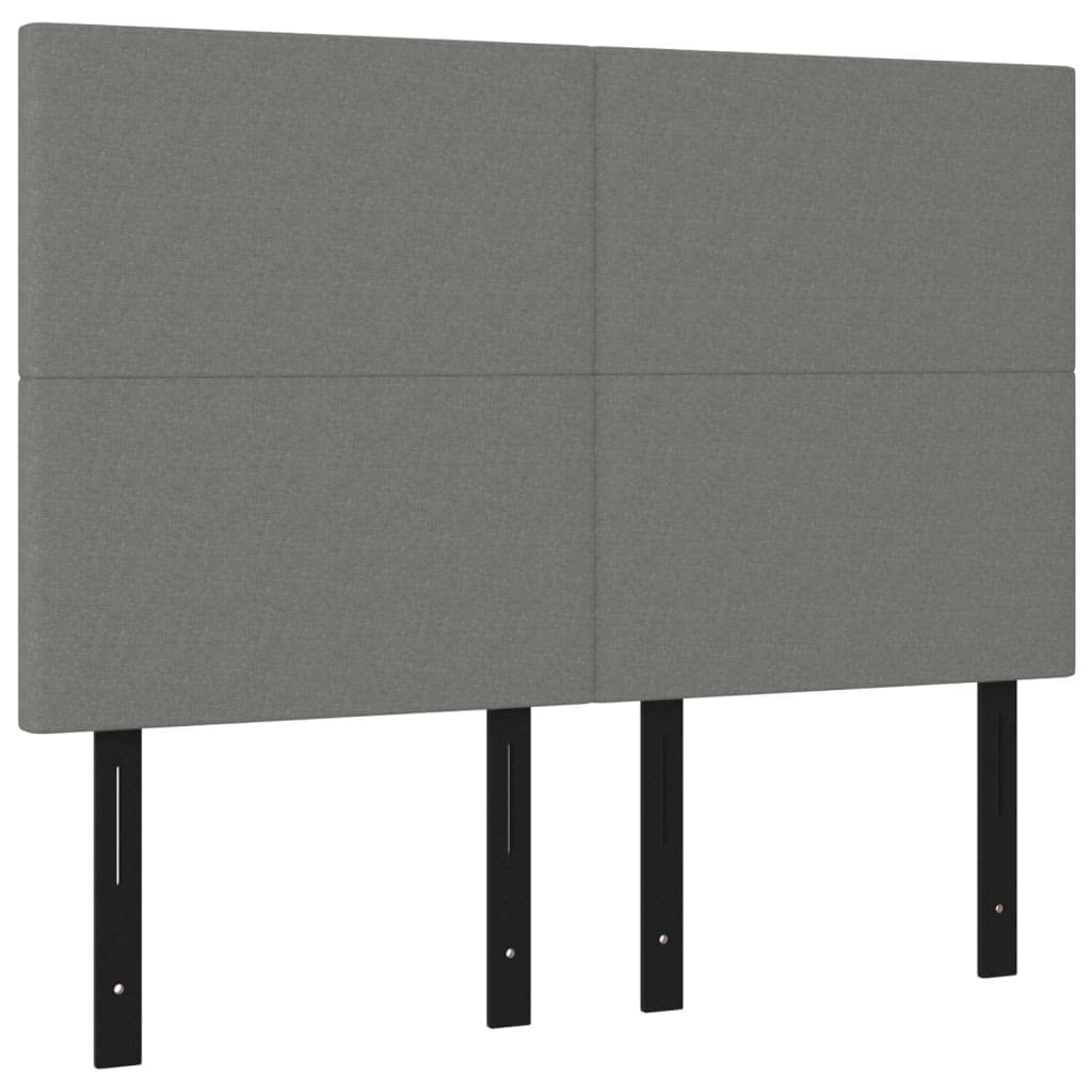 Vidaxl Headboard 4 Pcs, Upholstered Headboard For Bed Home, Bed Headboard With Wooden Leg, Bedroom Furniture, Dark Gray 28.3"X2"X30.7"/34.6" Fabric