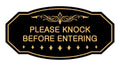 Signs Bylita Victorian Please Knock Before Entering Sign (Black Gold) - Medium