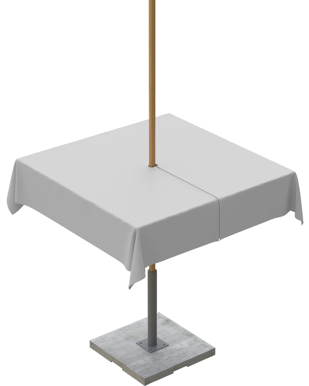 Queenker Light Gray Outdoor Tablecloth With Umbrella Hole And Zipper, Solid Color Table Cover For Square Tables Waterproof Table