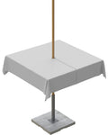 Queenker Light Gray Outdoor Tablecloth With Umbrella Hole And Zipper, Solid Color Table Cover For Square Tables Waterproof Table