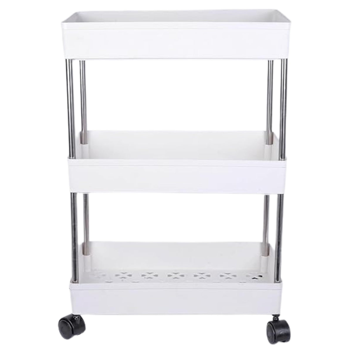 Rizavuz Kitchen Storage With Wheels, Slim Rolling Organizer For Fruits, Vegetables, Bathroom, Office & Home Storage