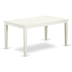 East West Furniture Cagr7-Lwh-W 7 Piece Dining Room Furniture Set Consist Of A Rectangle Dining Table And 6 Wood Seat Chairs, 36X60 Inch, Linen White