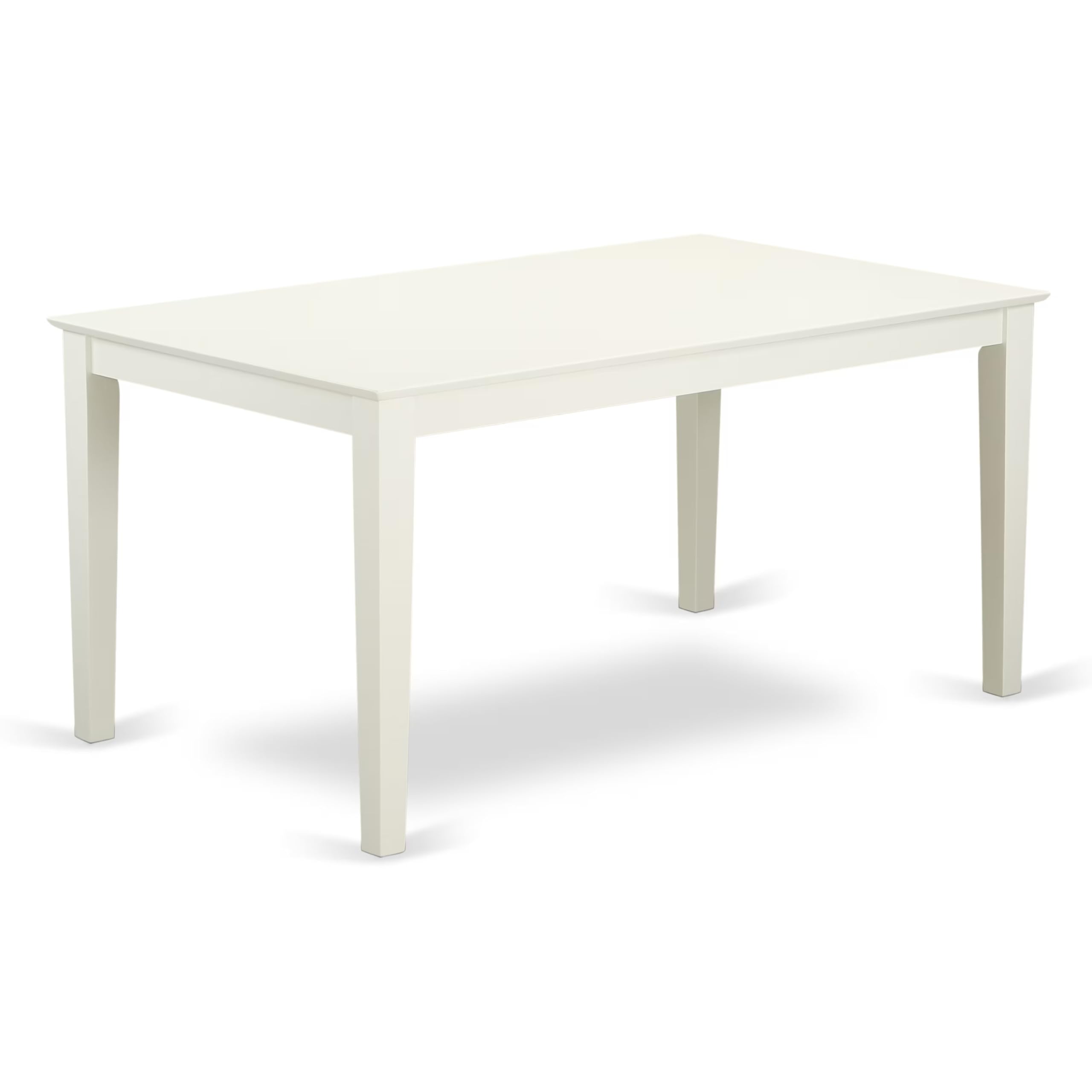 East West Furniture Cagr7-Lwh-W 7 Piece Dining Room Furniture Set Consist Of A Rectangle Dining Table And 6 Wood Seat Chairs, 36X60 Inch, Linen White