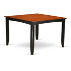 East West Furniture FAKE7H-BLK-W 7 Piece Counter Height Dining Set Consist of a Square Kitchen Table with Pedestal and 6 Dining Chairs, 54x54 Inch, Black & Cherry