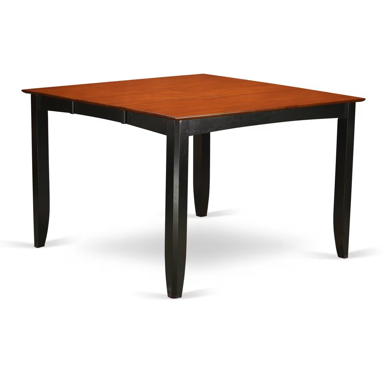 East West Furniture FAKE7H-BLK-W 7 Piece Counter Height Dining Set Consist of a Square Kitchen Table with Pedestal and 6 Dining Chairs, 54x54 Inch, Black & Cherry