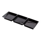 Restaurantware 7.5 X 2.5 Inch Sauce Trays 20 Disposable Divided Serving Plates - Lids Sold Separately Disposable Black Plastic 3
