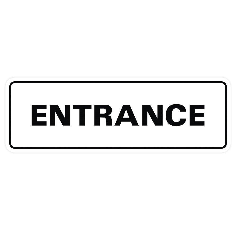 Standard Entrance Door/Wall Sign - White - Small