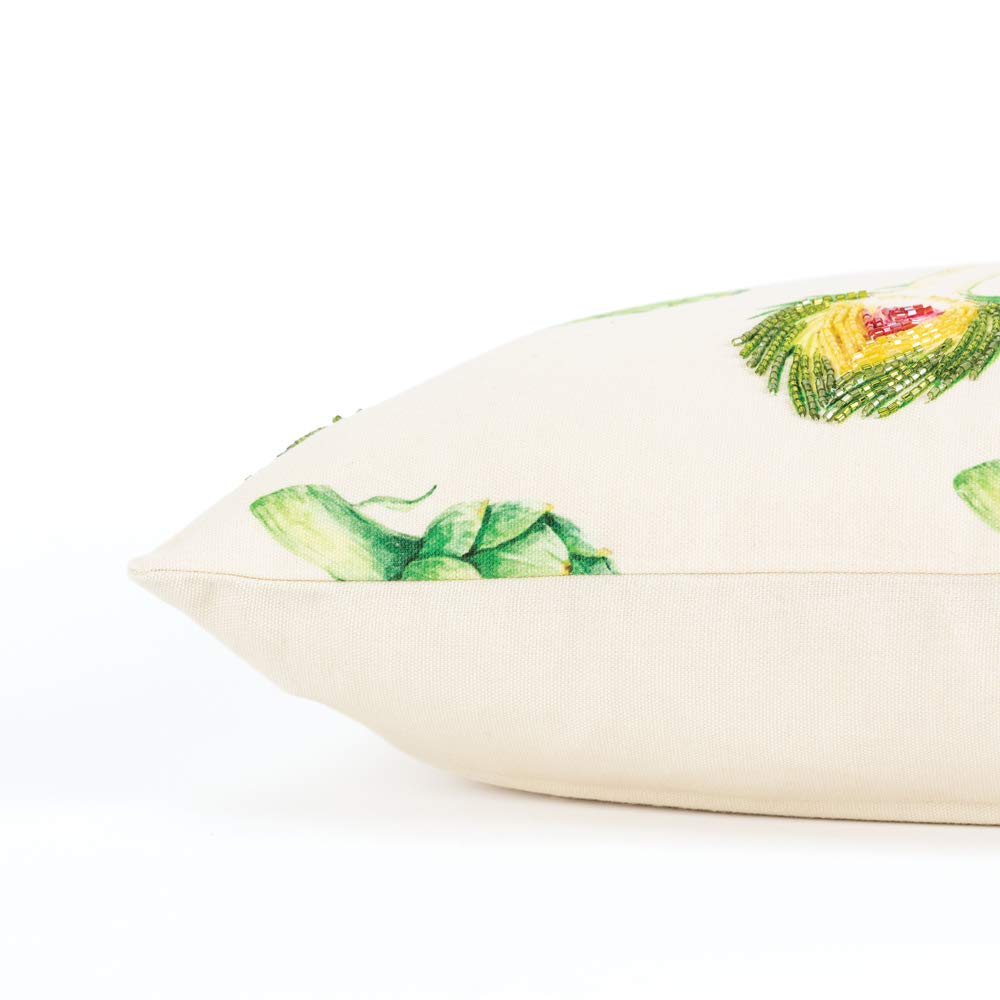 Rizzy Home 14" x 26" Down Filled Pillow with Cotton Duck Cover-Green