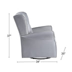 ACME Swivel Chair with Button Tufted in Gray