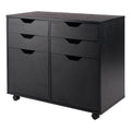 Winsome Halifax Storage Mobile Cabinets, 2 Doors, 4 Drawers, For Home Office, Black