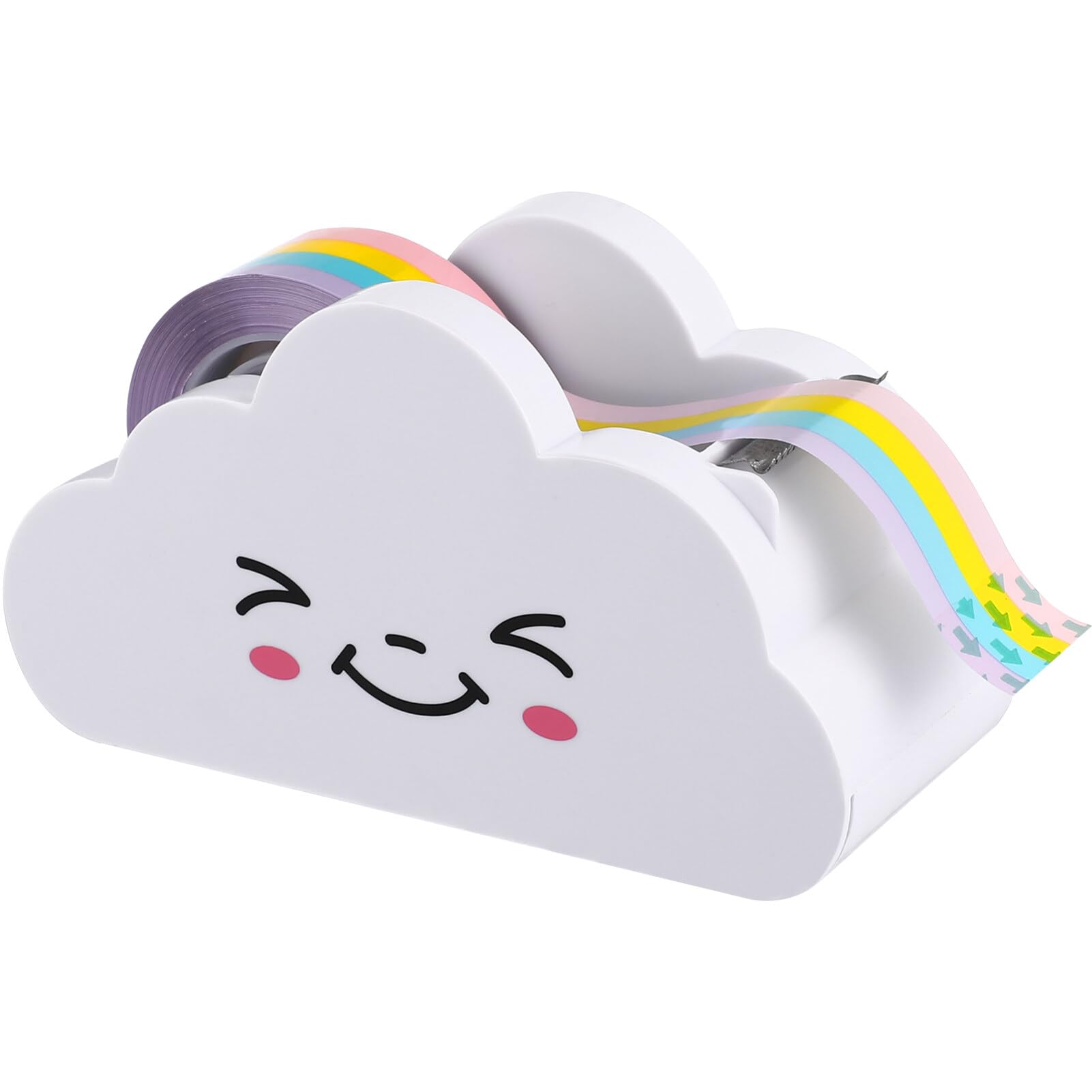 Stobok Desktop Tape Dispenser, Creative Cloud Tape Dispenser Roll Holder Cutter Washi Tape Dispenser With Rainbow Tape For Kids
