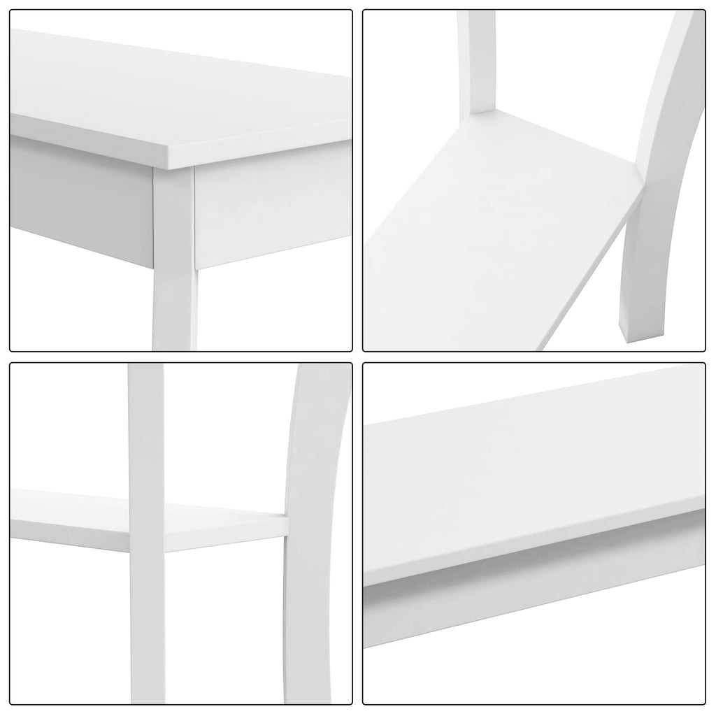 Choochoo Narrow Console Table, Chic Accent Sofa Table, Entryway Table, White