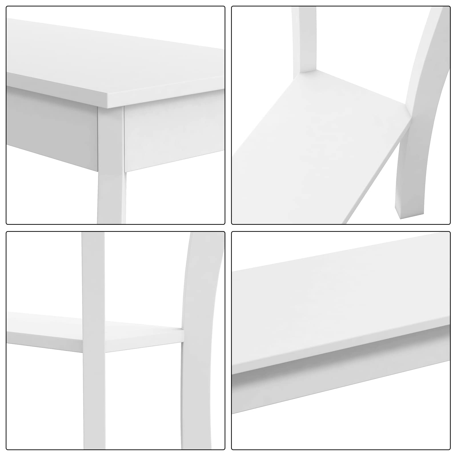 Choochoo Narrow Console Table, Chic Accent Sofa Table, Entryway Table, White