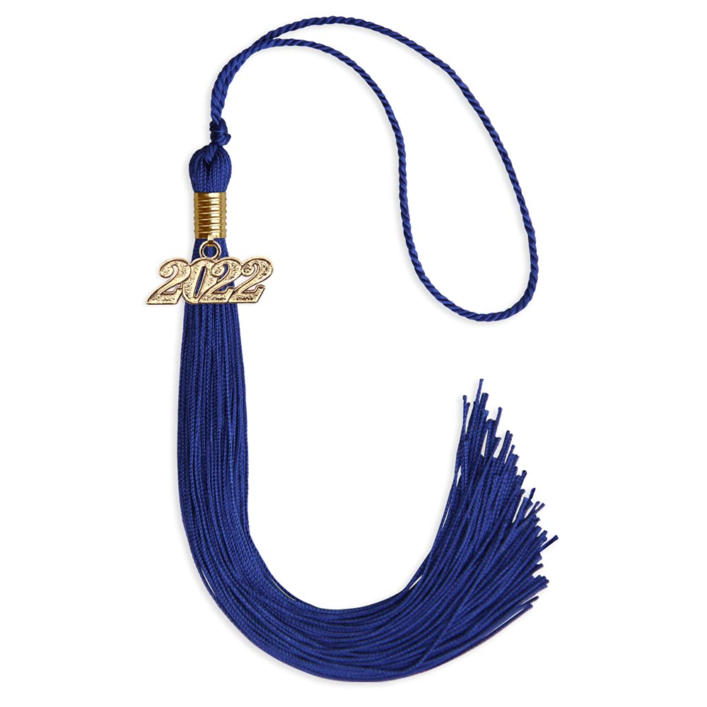 Endea Graduation Single Color Tassel with Gold Date Drop (Royal Blue, 2022)