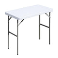 FROASISPRO Folding Table 2.7ft Rectangular All-Occasion Plastic Folding Event Table for Indoor and Outdoor, Portable Desk, Campi