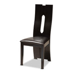 Baxton Studio Cian Dark Brown Faux Leather Wood 5-Piece Dining Set